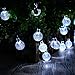 DecorNova 19.7 Feet 30-LED Solar String Lights Outdoor Crystal Ball Fairy Lights,Cool White