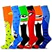 TeeHee Novelty Cotton Knee High Fun Socks for Women and Junior Halloween 6-Pair (Monsters)
