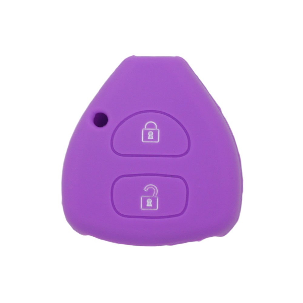 BROVACS Silicone Cover Protector Case Holder Skin Jacket Compatible with TOYOTA 2 Button Remote Key Fob CV9406 Purple