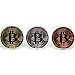 Bitcoin Coins, Set of 3 - Gold, Silver, and Bronze Physical Blockchain Cryptocurrency in Protective Collectable Gift Case, Crafted with Fine Detail and Mirrored Finish