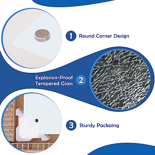 QUEENLINK Glass Whiteboard, 36 x 24 Inches Glass Dry Erase