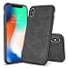 SALAWAT for iPhone Xs Case Slim Shock Proof Phone Cover Lightweight Premium PU Leather TPU Bumper PC Protection for iPhone X 5.8 inch (Black)