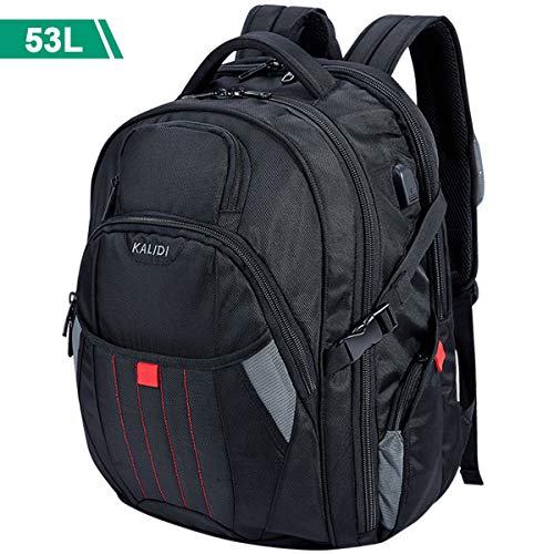 KALIDI Travel Gaming Laptop Backpack 18.4 Inch with USB Charge Port