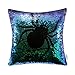 Ashler Halloween Set of 2 Magic Reversible Sequin Mermaid Throw Pillow Covers Spider and Cat for Haunted House Decoration 18 x 18 Inches 45 cm x 45 cm