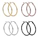 Paxuan Mens Womens 4 Pairs Surgical Stainless Steel Hypoallergenic Round Hoops Earrings Set for Women Girls 30MM (4 Pairs Set)