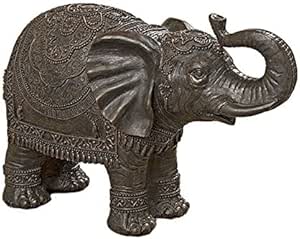 Unbekannt Figura Decorativa Elefante Oriental Indú Marrón de Resina A30