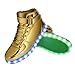 GreatJoy Cool Fun Light Up LED Shoes Sneaker 7 Colors USB Charging (39/7.5B Women / 6D Men, Gold)