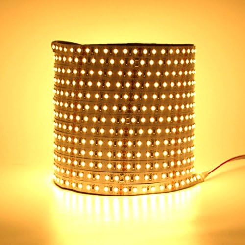 LEDMY 5M/16.4Ft DC24V SMD2835 IP20 Flexible strip Commercial LED Strip Light Kit String Light 600LEDs Warm white 3000K Adhesive Led Tape for Commercial, Market, Home Improvement Using(3000K)