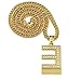 Grenf Fashion Trendy 18k Gold Silver Plated Mens Rhinestone Emoji 3 Cz Letter E Hip-hop Eminem Necklace with 3mm 31
