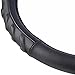 Motor Trend 100% Odorless Car Steering Wheel Cover - Comfort Cushion Grip, Black, Strandard (14.5 to 15.5 inch) (S706B)