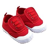 Binmer(TM) Infant Baby Boy Girl Soft Sole Crib Shoes Sneaker Prewalker Crib Shoes (Age:0~6 Month, Red)