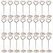 CSPRING Heart Shape Wire Metal Picture Display Table Number Holder Stand Clips Place Card Holders for Wedding Party Menu Name Desk, 24PCS (Rose Gold)
