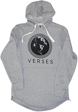 Streetz Iz Watchin Men's Biggie VERSES Hoodie Sweatshirt, Grey, Large