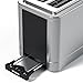 Vremi Toaster 2 Slice Stainless Steel - Retro Toaster for Bagels with Wide Slots for Large Slice Bread and Temp Control - Cool Silver and Black Toaster with Pop Up Reheat Defrost Removable Crumb Tray