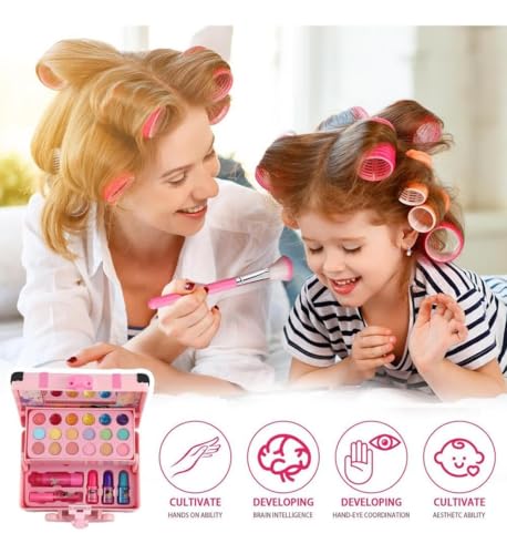 32 Peças Conjunto De Maquiagem Infantil Lavável Estojo Brinquedos Adequados Para Meninas