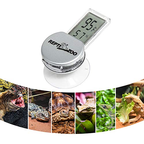 REPTI ZOO Reptile Thermometer Hygrometer with Suction Cup, Digital