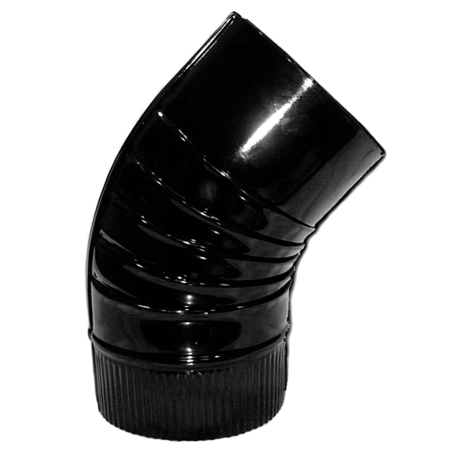 Wolfpack 2201117 130mm Black Glazed Curved Stove Pipe/Corner