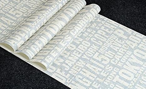 Amazon 10 M Pvc防水単語英語文字モダン壁紙ロールシンプルエンボスデスクトップヴィンテージ壁ペーパー壁カバー Zl 壁紙