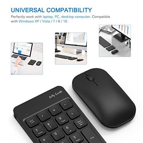 Rechargeable Wireless Number Pad and Mouse Combo, Jelly Comb N026C 2