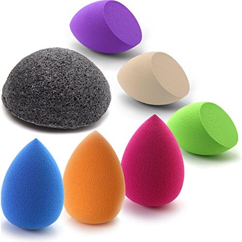 79style makeup blender sponge set with Deep Facial Cleansing Konjac Sponge (set of 7)
