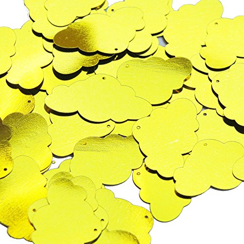 Yellow Sequin Cloud 1.5 inch Metallic Couture Paillettes. Made in USA. For embroidery, costume, embellishment