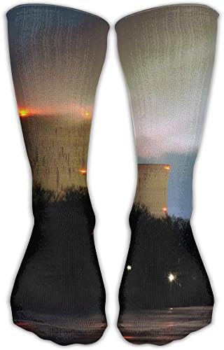 Unisex Classics Socks Nuclear Power Plant Smoke Power Plant Cooling Towers Environment Trees Long Exposure Lights Water Evening Athletic Stockings 30cm Long Sock One Size