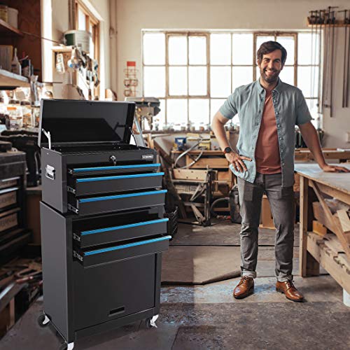 WORKPRO 5Drawer Rolling Tool Storage Sliding Metal Drawer