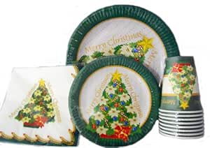 Amazon.com | Merry Christmas Party Set - Serves 16 - Disposable