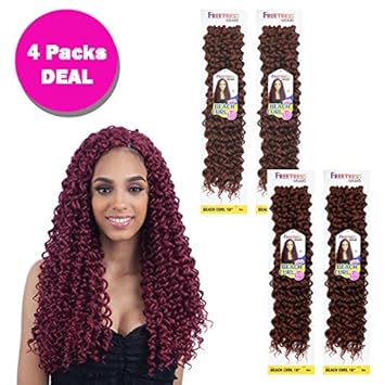 Amazon Com Beach Curl 18 4 Pack 1b Off Black Freetress