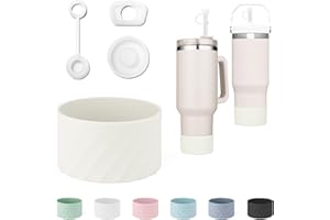 WOTTISH for Stanley Multi-Functional Silicone Protective Sleeve Kit, Including a 3-Piece Leak-Proof Seal and an Anti-Slip Bottle Bottom kit, Suitable for Stanley Quencher H2.0 30/40oz