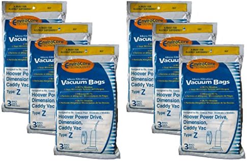 18 Hoover Allergy Vacuum Type Z Bags Power Drive Auto Drive Constellation Dimension Dirt Finder Futura Caddy Vac TurboPower PowerMax Breathe Easy Vacuum Cleaners 3500 3700 4500 6000 7000 series