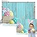 Allenjoy 7x5ft Easter Backdrop Blue Wood Wall Easter Backdrops for Photography Color Eggs Easter Decorations for Party Easter Photo Backdrop