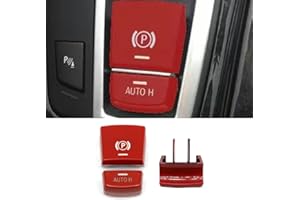 Goodithy Red Electronic Handbrake Parking Switch Hand Brake P Button Cover Auto H Button Replacement Compatible with BMW 5 7 X3 X4 X5 X6 F Series F01 F02 F10 F12 F15 F16 F25 F26 (Old Model)