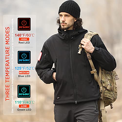 DEWBU Heated Jacket with Battery Pack Winter Outdoor Soft Shell