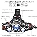 Smiling Shark 5000 Lumen Bright Headlamp Flashlight, 3 XML-T6 LED Headlight Torch with Rechargeable Batteries and Charger for Outdoor Sport
