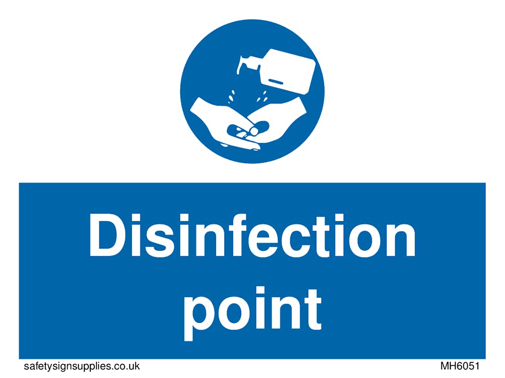 Pack of five - Disinfection point Sign - 100x75mm - A7L
