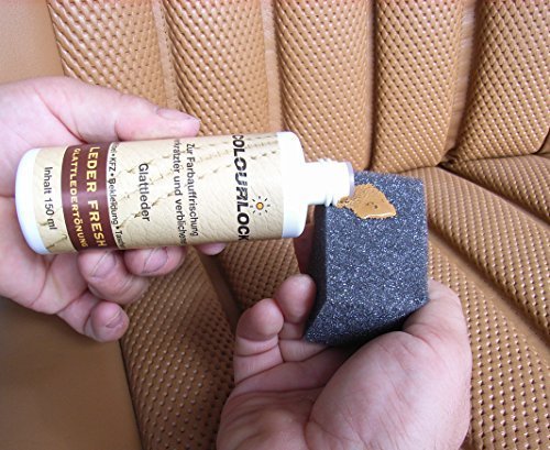 Colourlock Leather Fresh Dye DIY Repair Colour Restorer for Scuffs and Small Cracks on car interiors 150 ml Compatible with BMW Cognac