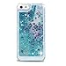 EVERMARKET(TM) Blue Sparkly Flowing Liquid Water Bling Glitter Stars Fantasy Shiny Hard Case Cover and 1 Clear Screen Protector for Apple iPhone 5C
