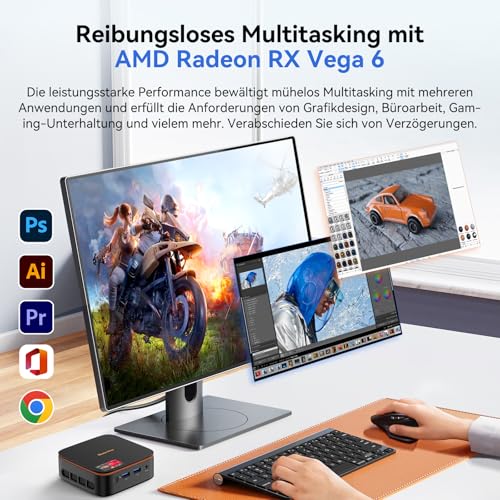 Blackview MP20 Mini PC AMD Ryzen 3300U (Exceeds N95/N150/N100) Win11 Pro, 16GB RAM 512GB Micro Desktop Computer, 4K @ 60Hz UHD, USB 3.2+DP + HDMI + Gigabit Ethernet for Business/Home Theater