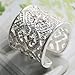 Naivo Retro Europe Style Rose Gold Plated Hollow Hears White Zircon Resizable Band Ringe (silver)