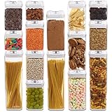 Airtight Food Storage Containers with Lids - 15 Pack - BPA Free, Dishwasher Safe, FDA Approved food grade materials, Airtight, Liquid Friendly
