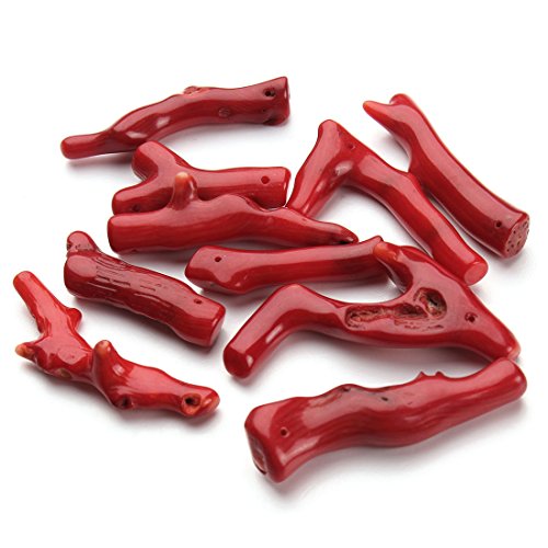 Linsoir Beads Small Stick Coral Beads Red Branch Coral Beads Baroque Coral Pendants 2-4CM Pack of 5