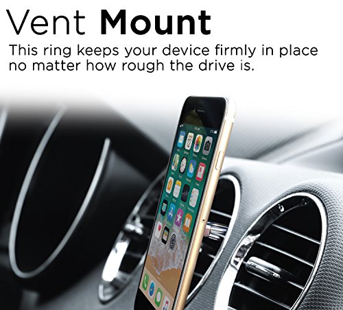 Aduro Cell Phone Ring Holder, 3 in 1 Universal Phone Ring Stand Car Holder, Finger Grip Phone Holder for iPhone, Samsung Phone and Smartphones (Rose Gold)