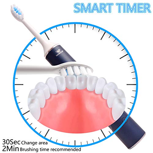 NAWCUP New Sonic Electric Toothbrush, Adult Electric Toothbrush, Smart Electric Toothbrush has 4 Modes, IPX7 Whitening Electric Toothbrush, Including USB Charging and 2 Replaceable Brush Heads