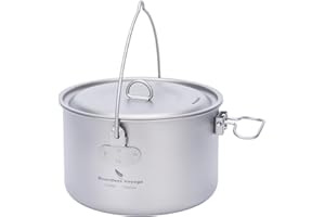 Boundless Voyage Outdoor Titanium Pot Cup Mug with Lid Storage Collapsible Folding Handle Hanging Pot Camping Hiking Picnic U