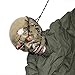 Halloween Haunters Animated Hanging Scary Mangled Barbwire Reaper Zombie Torso Prop Decoration - Moving Arms, Screams, LED Eyes - Battery Operated