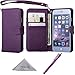 Wisdompro iPhone 6 Plus Case, iPhone 6s Plus Case, Premium PU Leather 2-in-1 Protective Folio Flip Wallet Case with Credit Card Holder Slots and Wrist Lanyard for Apple iPhone 6 Plus 6s Plus-Purple