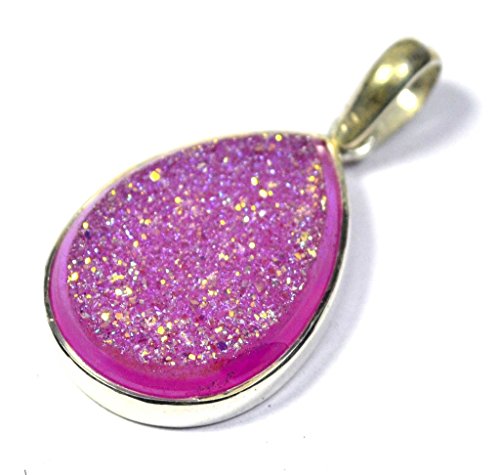 Pink Druzy Pendant 925 Solid Silver Women Jewelry CCIPN-1602