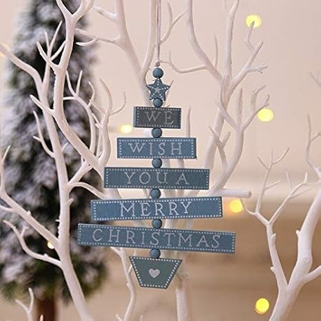 Buy Generic Wood Christmas Tree Pendant Wish You A Merry Christmas