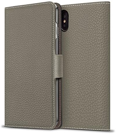 BONAVENTURA iPhone 8/7 Leather Wallet Case w/ Magnet Lock (European Full-Grain PERLINGER Leather) | Luxury Flip Cover Case w/ Magnet [iPhone 8/7 | Taupe]